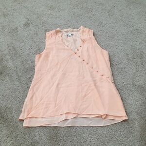 Romantic touch of lace vertical faux buttons vneck